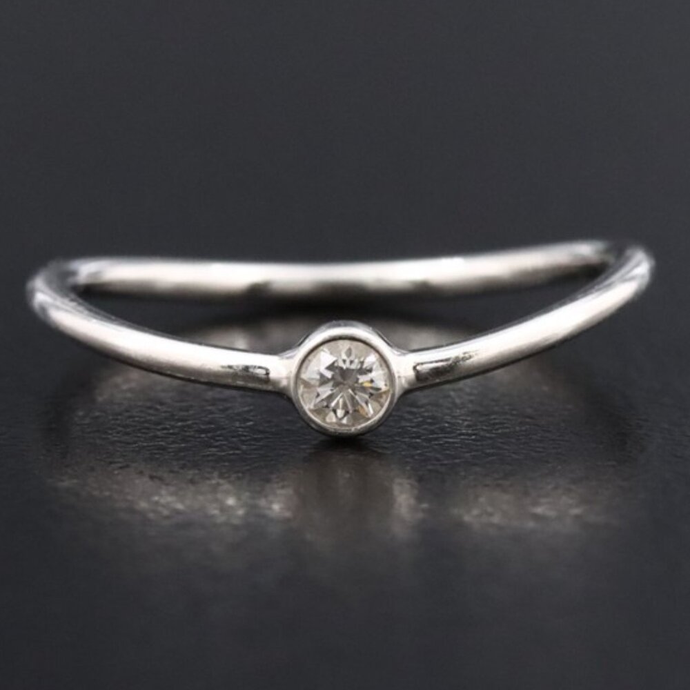 Elsa Peretti for Tiffany & Co. Platinum and Diamond Wave Ring Box incl.